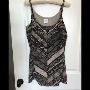 Cabi Monaco printed lace cami